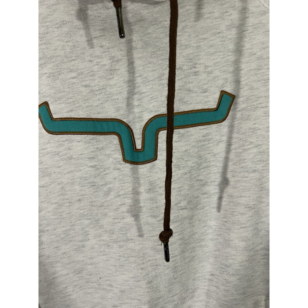 Kimes Ranch Hoodie Womens LARGE Oatmeal Two Scoops Pullover Fleece Western Logo - Picture 3 of 8